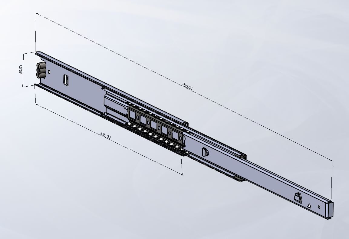 滑轨（左侧和右侧）350毫米抽屉导轨
